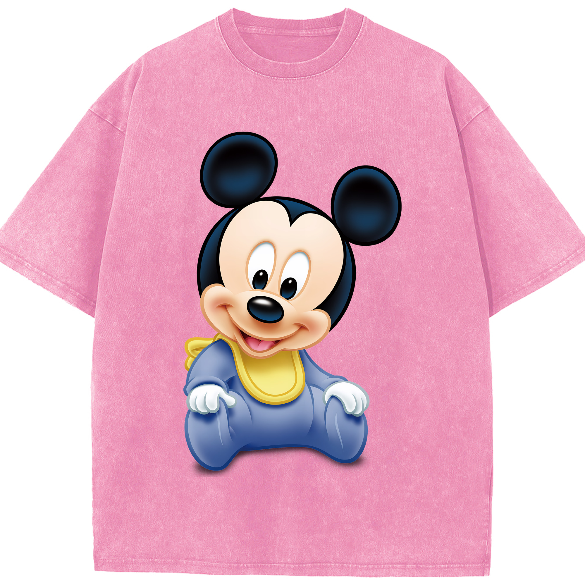 （画像用） ミッキーマウス Mickey Mouse 綿100% ヴィンテージ風 半袖Tシャツ（フロントプリント）